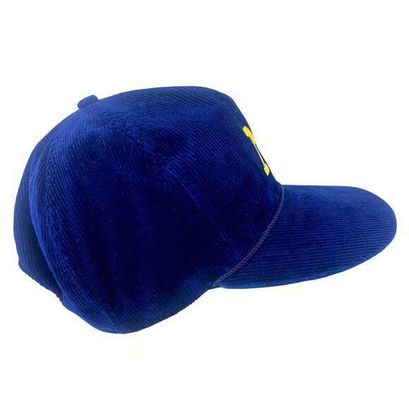 Vintage Michigan Wolverines Corduroy Snapback Rope Hat Embroidered Block M Cap - Picture 4 of 6